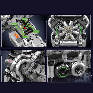 Mould King W16 – Mould King 10201-es Bugatti W16 motor