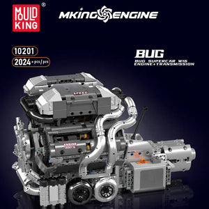 Mould King W16 – Mould King 10201-es Bugatti W16 motor