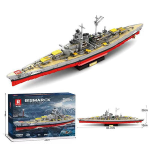 Reobrix 77051 Schlachtschiff Bismarck – Modell mit Verpackung und Maßen