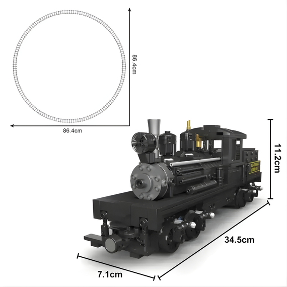 Mould King 12032 – Tren Locomotora de Vapor Mould King