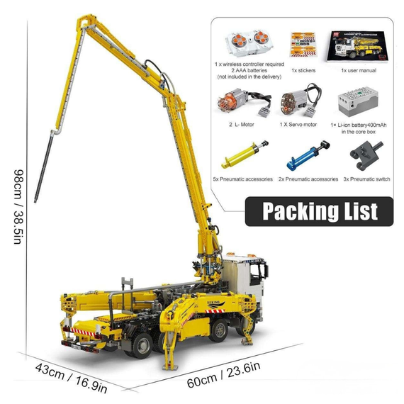 Mould King Pneumatic Concrete Mixer RC – Mould King 19003