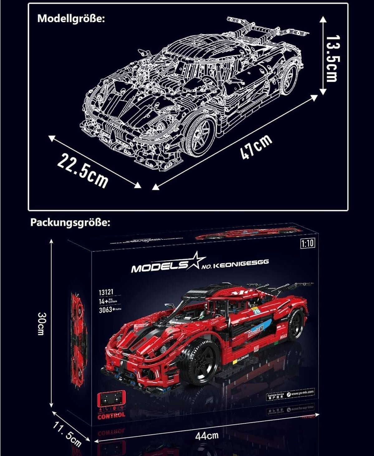 Koenigsegg Motorisiert - Mould King 13121S