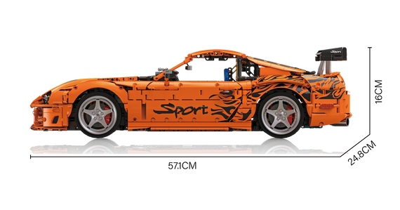 Bole Brick YC-23049 Toyota Supra A80 RC – Seitenansicht mit Maßen