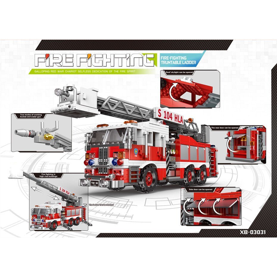 Feuerwehr Leiterwagen - Xingbao XB - 03031 - KBS - Welt der Steine