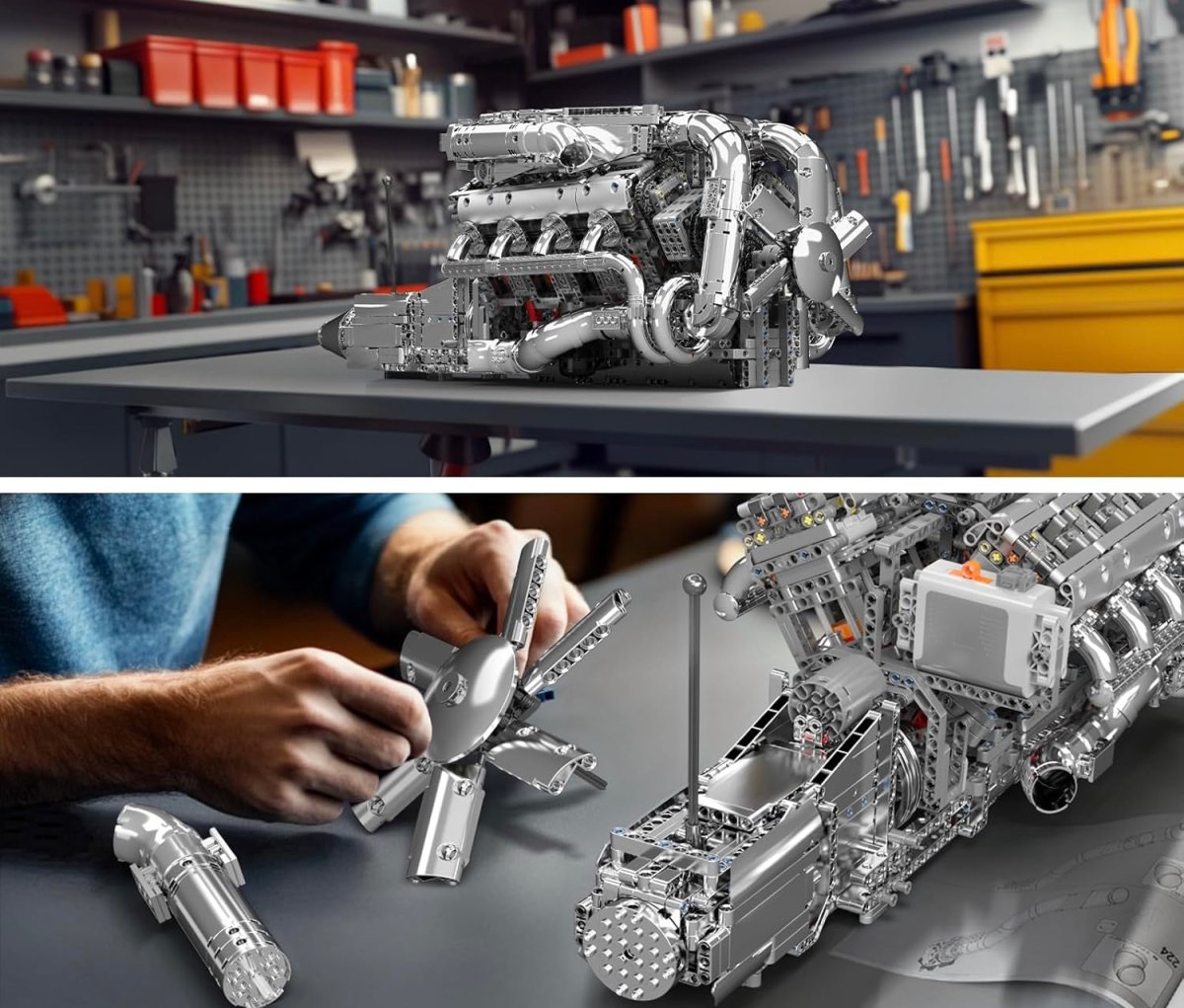 Mould King 10168 V8 Motor – Mould King Motoren Serie - KBS - Welt der Steine