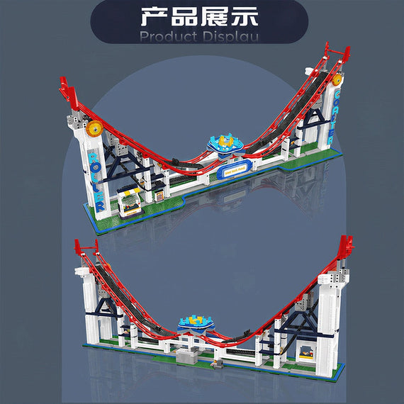Mould King 11030 Achterbahn Roller Coaster – Vorder- und Rückansicht