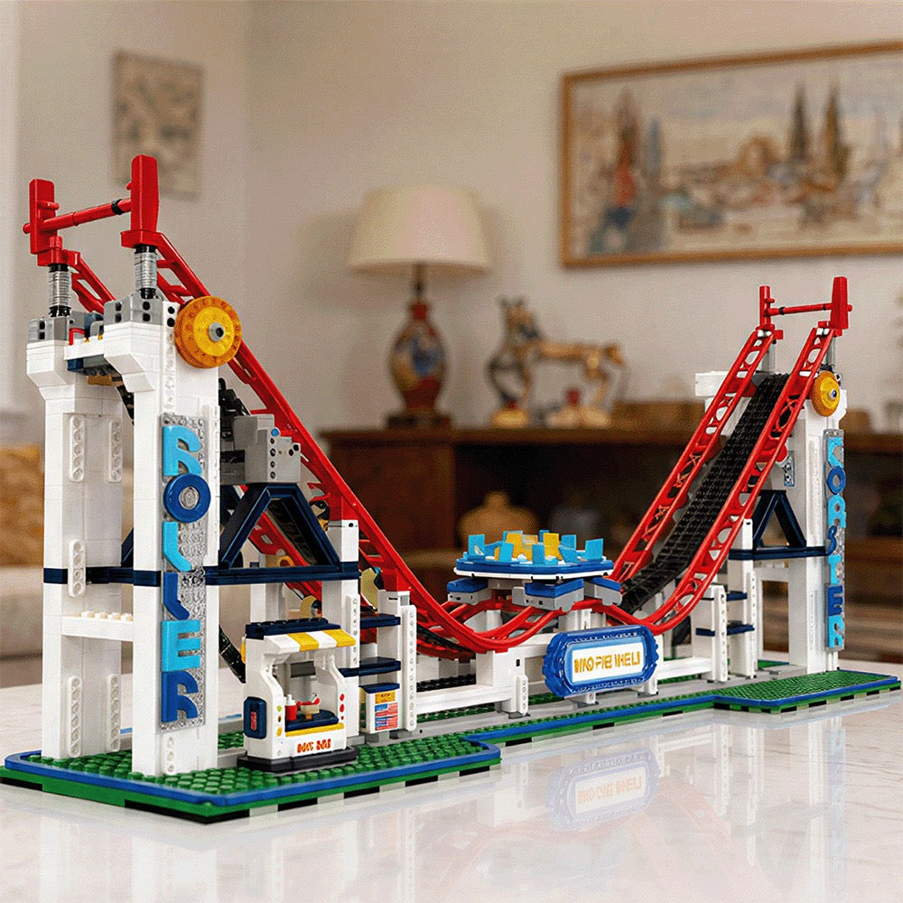 Mould King 11030 Achterbahn Roller Coaster – aufgebaut im Wohnzimmer