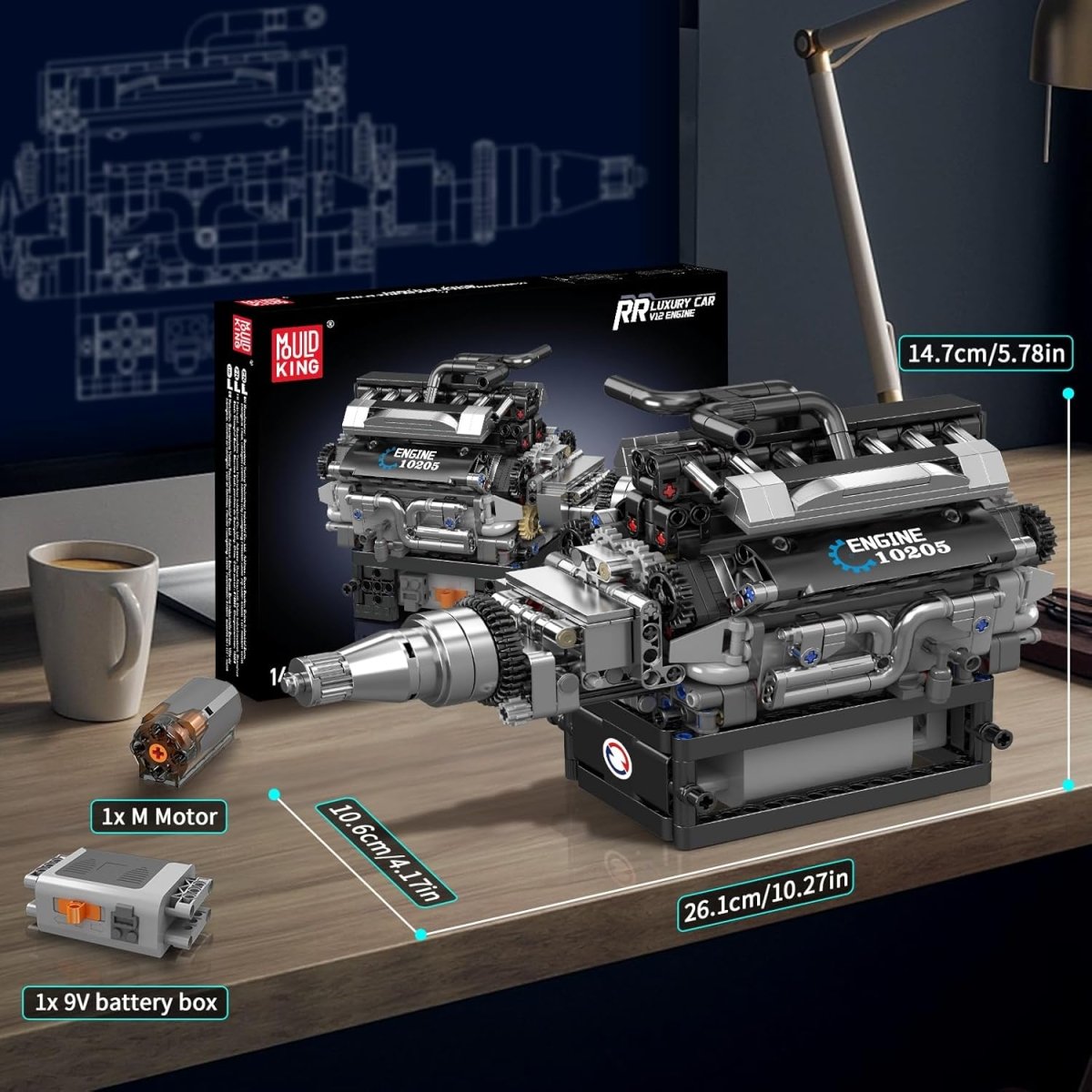 Mould King Motor 10205 - Mould King Motoren Serie V12 - KBS - Welt der Steine
