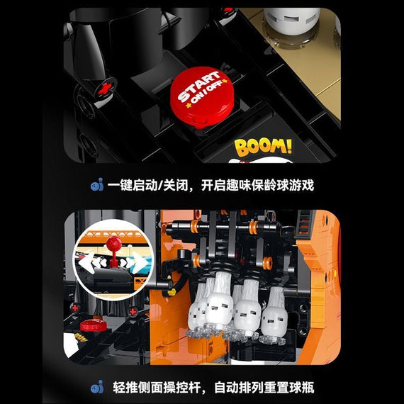 Xinzhuan XZ0020 Bowling-Spielautomat – Start-Taste und Pin-Rückstellung